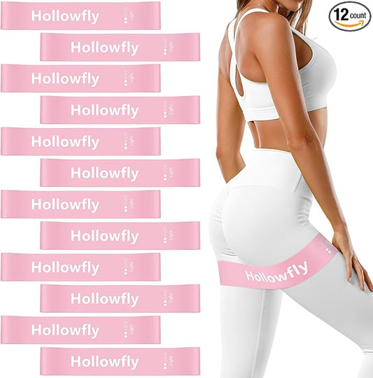 12 Pcs Latex Resistance Loop Exercise Bands for Booty Workout Stretch Exercise Bands Non Slip for