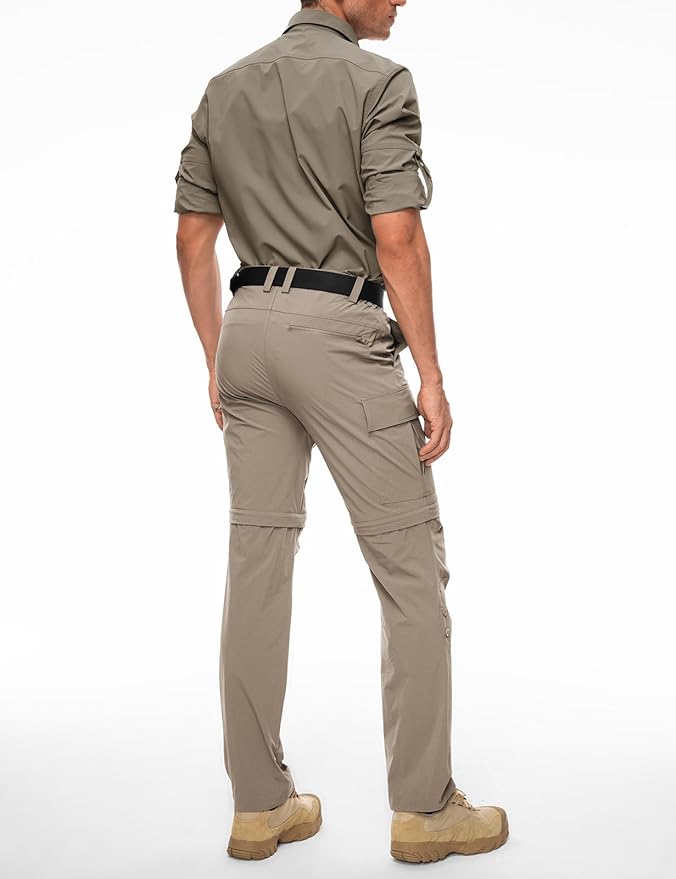 Wespornow Men's-Convertible-Hiking-Pants Quick Dry Lightweight Zip Off Breathable Cargo Pants for