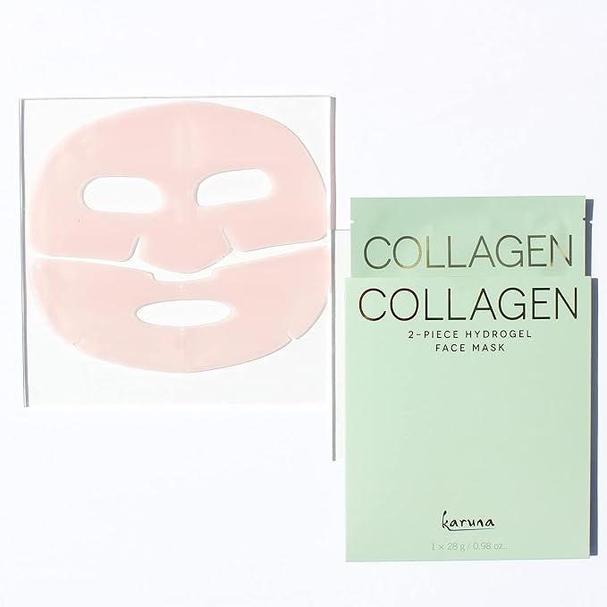 Karuna Skin - COLLAGEN Face Mask Sheets, Hydrogel 2-Piece Facial Mask, Age-Defying, Hydrating