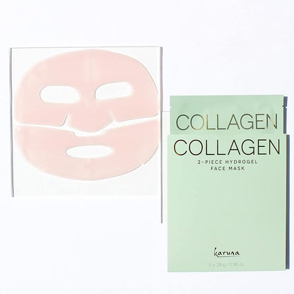 Karuna Skin - COLLAGEN Face Mask Sheets, Hydrogel 2-Piece Facial Mask, Age-Defying, Hydrating