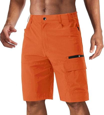 CRYSULLY Men's Hiking Cargo Shorts Outdoor Summer Lightweight Quick Dry Work Casual Shorts with 5