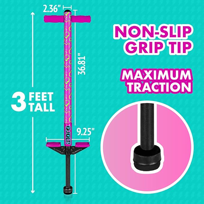 Flybar Jolt Pogo Stick for Kids Ages 6 and Up, 40 to 80 Pounds, Perfect for Beginners, Easy Grip