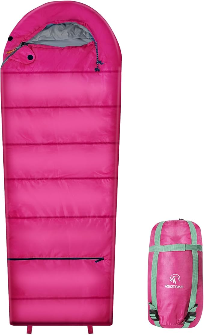 REDCAMP Kids Mummy Sleeping Bag for Camping, 3 Season Cold Weather Sleeping Bag Fit Boys,Girls &