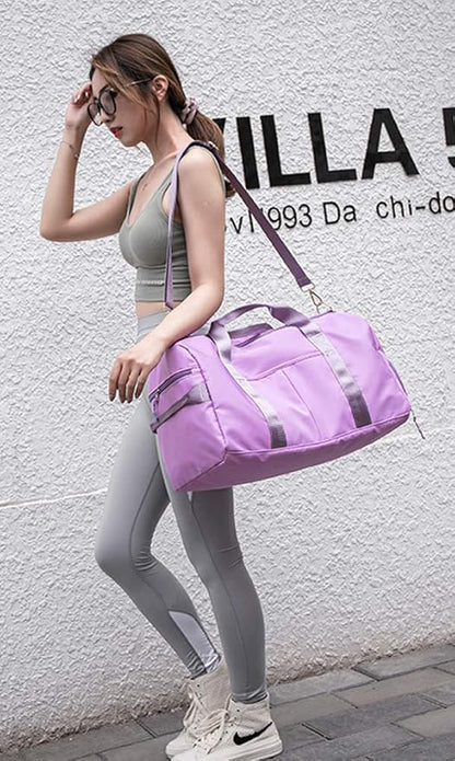 KARRESLY Sports Gym Bag for Women or Men Travel Duffel Bag with Wet Pocket and Shoes Compartment