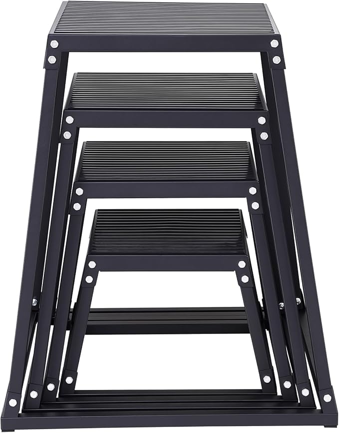 VEVOR Plyometric Jump Box, 18 Inch Plyo Box, Steel Plyometric Platform and Jumping Agility Box