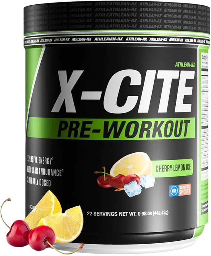 X-CITE Pre-Workout by ATHLEAN-X - Enhanced Formula with Beta-Alanine, Creatine & Caffeine for