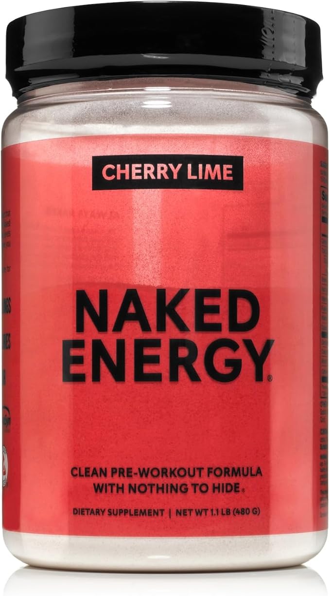 NAKED Cherry Lime Energy - Clean Pre Workout Supplement for Men and Women, Vegan Friendly, No Added