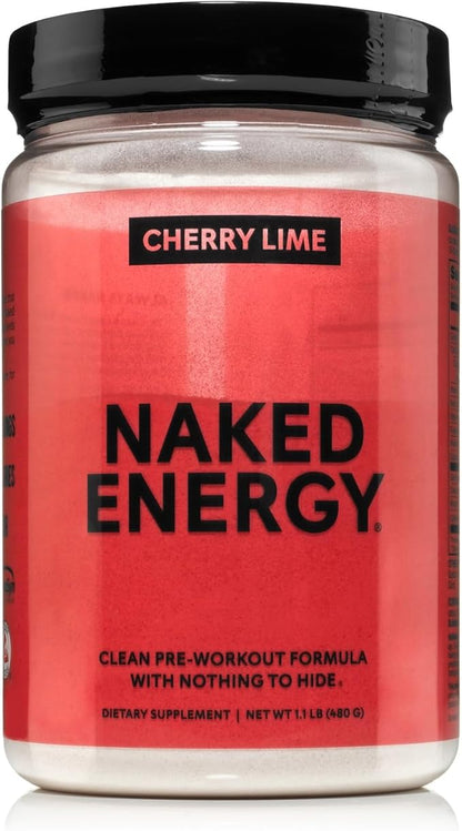 NAKED Cherry Lime Energy - Clean Pre Workout Supplement for Men and Women, Vegan Friendly, No Added