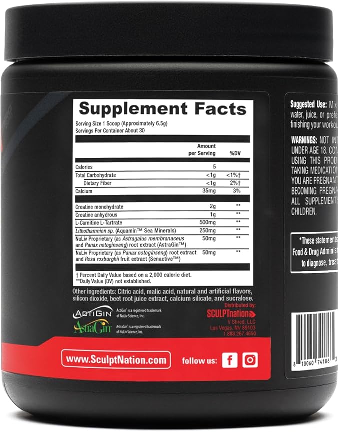 Sculpt Nation by V Shred Post Workout - Creatine Complex Post Workout Muscle Recovery and Builder