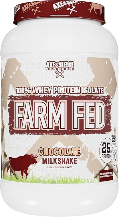 Axe & Sledge Farm Fed 100% Whey Protein Isolate | 25g Protein | Low Carb, Low Sugar, Gluten Free |