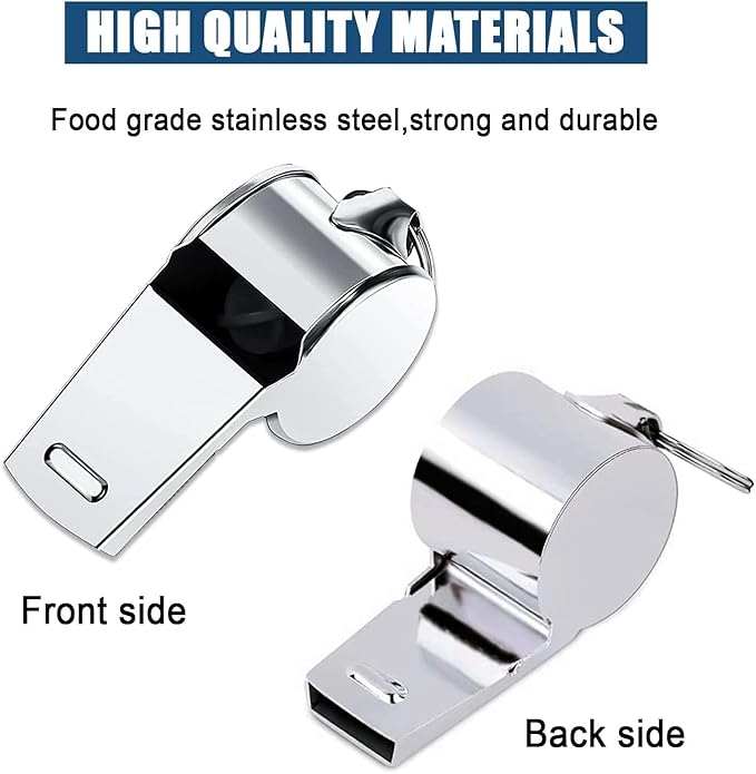 3 Pcs Whistle,Stainless Steel Sports Whistle with Lanyard for Coaches Referees Emergency Outdoor