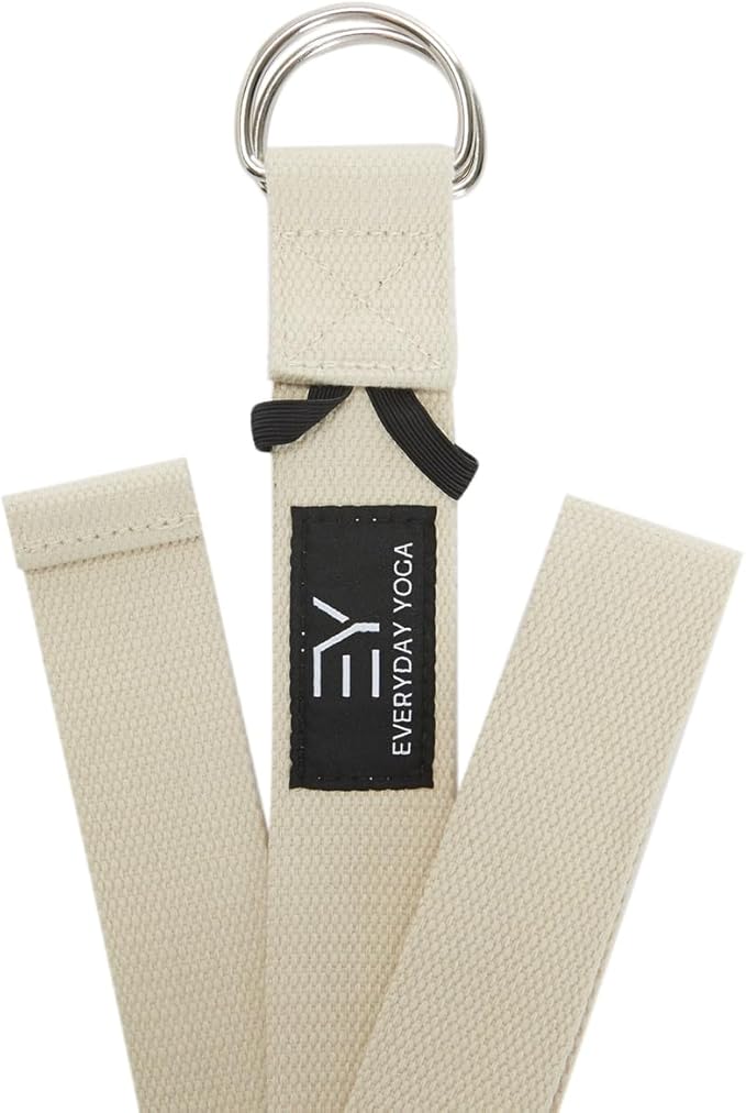 Everyday Yoga Super Strong Strap with Metal D-ring Buckle - Improve Flexibility, Stretching, and