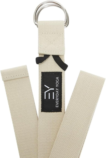 Everyday Yoga Super Strong Strap with Metal D-ring Buckle - Improve Flexibility, Stretching, and