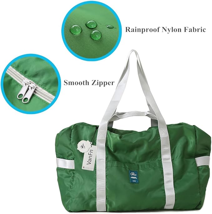 VanFn Foldable Travel Duffel Bag, Sports Duffels Gym Bag, Rainproof Nylon Totes, Sports Shoulder