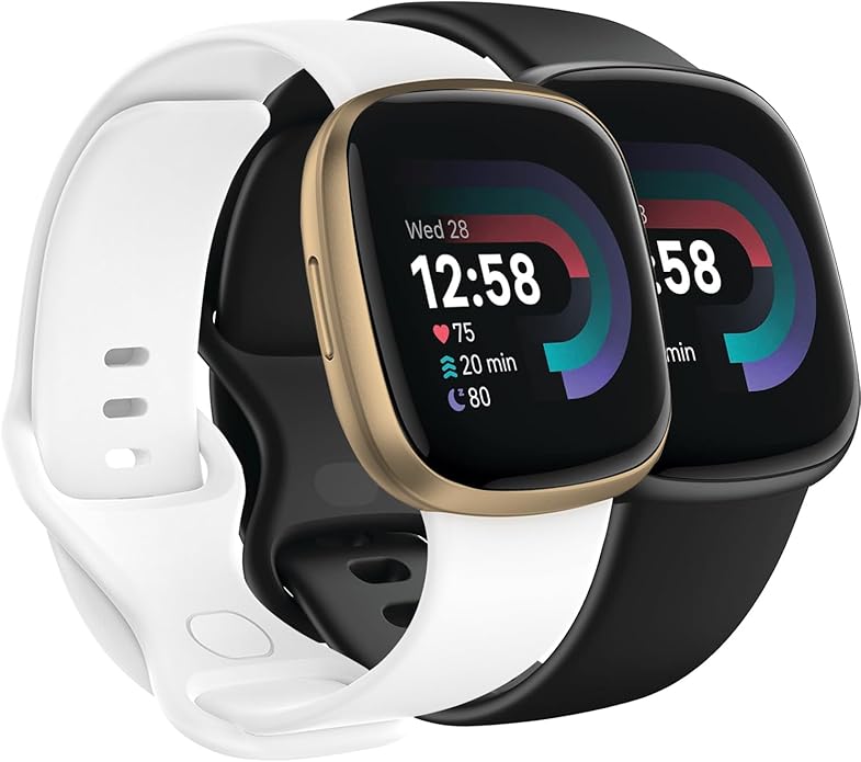 Compatible with Fitbit Versa 4 / Fitbit Versa 3 / Fitbit Sense/Sense 2 Bands, Soft Silicone