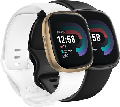 Compatible with Fitbit Versa 4 / Fitbit Versa 3 / Fitbit Sense/Sense 2 Bands, Soft Silicone