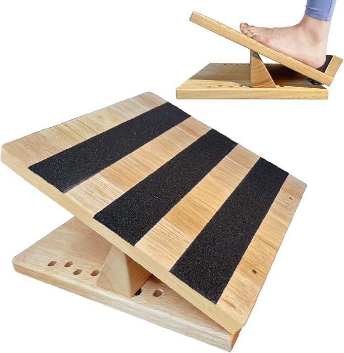 KIJO Studio Professional Wooden Calf Stretcher Slant Board 500 lbs Weight Capacity 16-Angle