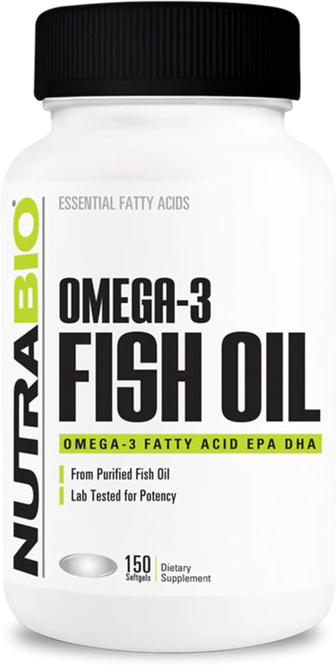 NutraBio Omega 3 Fish Oil Supplements, 2,000mg, 150 Softgels - EPA DHA Omega 3 Fatty Acid