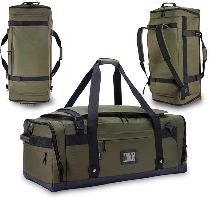 Large Duffle Bag for Travel - Men & Women, Foldable Gym Duffle Backpack, Heavy Duty Tactical