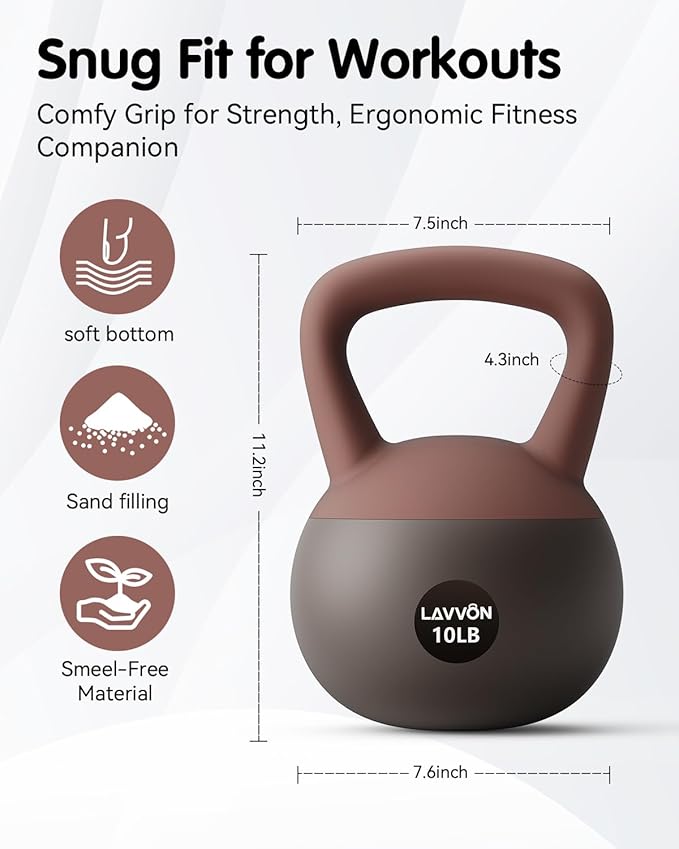 Soft Kettlebell - Cushioned Impact-Resistant Base and Anti-Slip, Kettle bell Anti-Slip Grip Weight