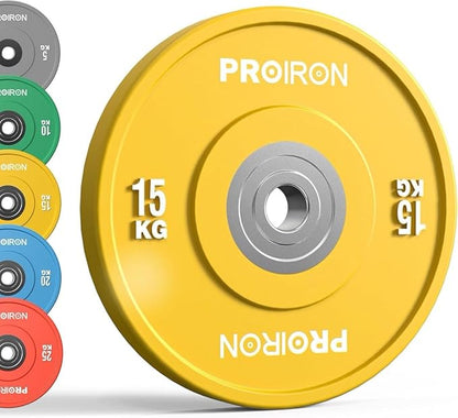 PROIRON Olympic Rubber Bumper Plates,Floor Protective Weight Plates,2" Solid Weight Plates for