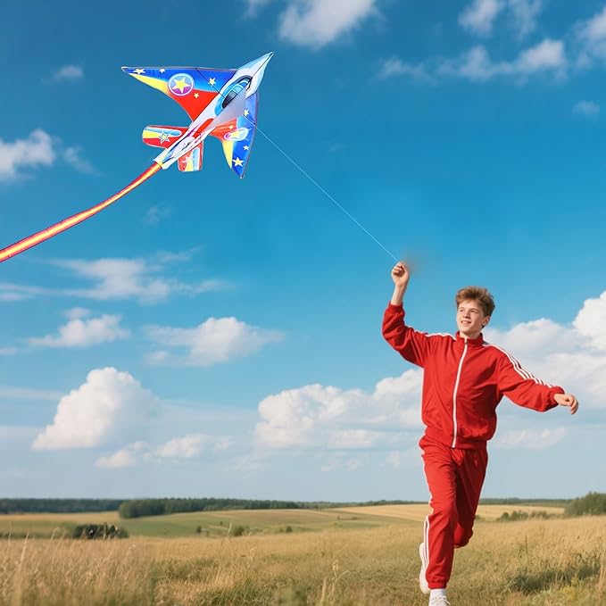 Fighter Jet Kites for Kids & Adults - Durable Airplane Kites for Boys Ages 8-12 & 4-8 with Kite