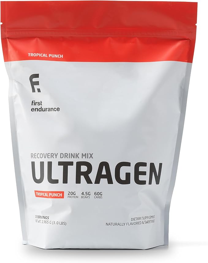 FIRST ENDURANCE Ultragen Workout Recovery Drink Powder, Protein Mix, Boosts Energy, Accelerates