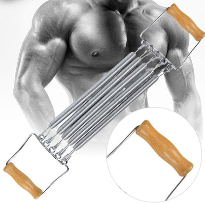 Wooden Handle Removable Spring Chest Expander Developer - Household Exercise Muscle Fitness
