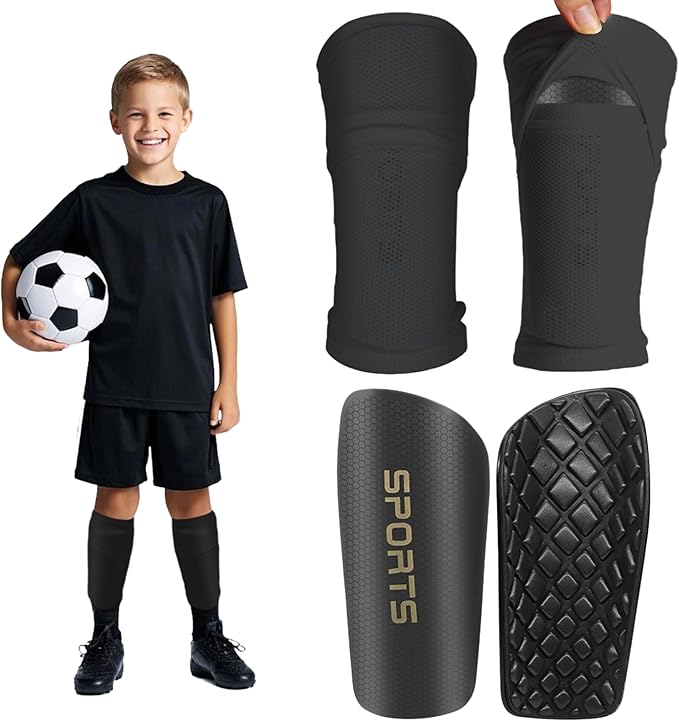 Shin Guards Soccer Kids 2025 Version High-Density Foam Soccer Shin Guard with Sleeves Shin