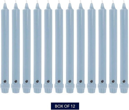 Colonial Candle Unscented Taper Candle, Classic Collection, Coastal Blue, 10 in, Pack of 12 - Up to