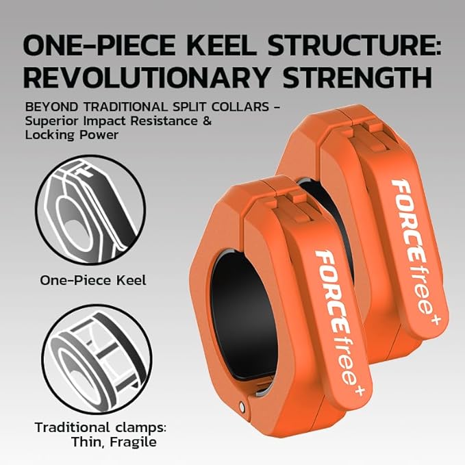 Barbell Clips (Pair), Barbell Clamps, Quick Release Olympic Barbell Clamps with Anti Slip TPR Grip