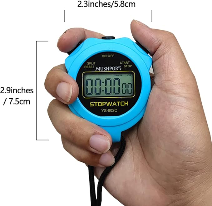 Stopwatch Timer Only Stopwatch Mode, ON/Off Silent Simple Operation, Without Clock Date Countdown