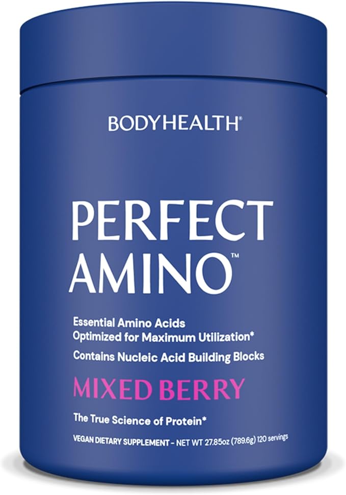 BodyHealth PerfectAmino Powder - BCAA and EAA Powder for Pre and Post Workout - Amino Acid Energy