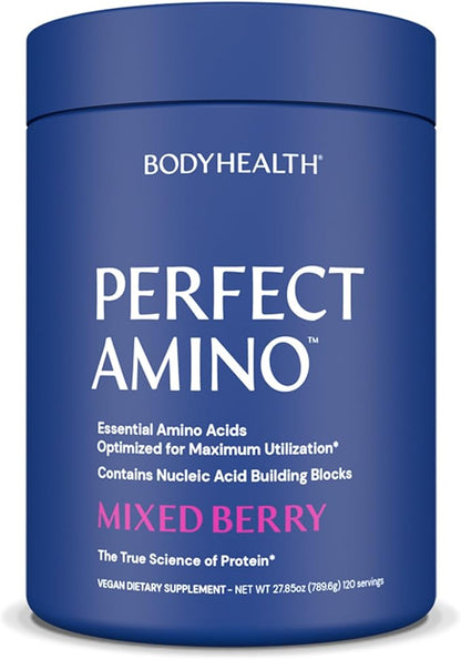BodyHealth PerfectAmino Powder - BCAA and EAA Powder for Pre and Post Workout - Amino Acid Energy