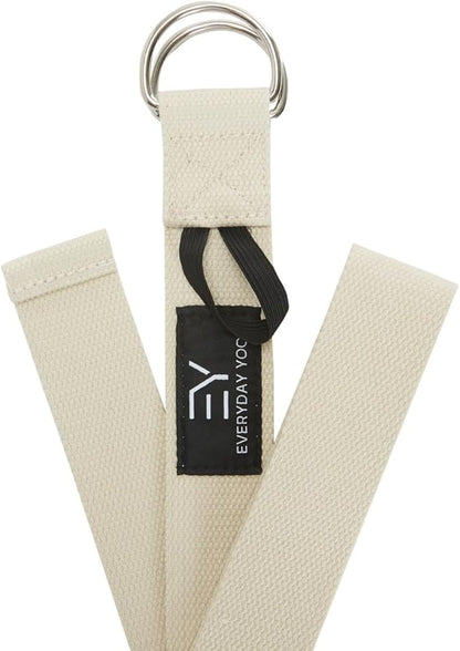 Everyday Yoga Super Strong Strap with Metal D-ring Buckle - Improve Flexibility, Stretching, and