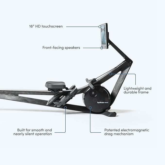 Hydrow Wave Rowing Machine with 16" HD Touchscreen & Speakers - Foldable | Live Home Workouts
