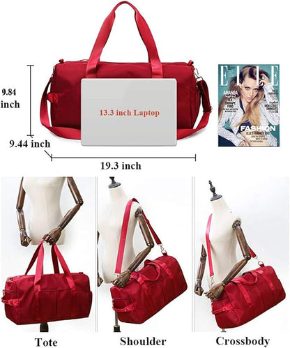 ZUEVI Sports Gym Bag for Men or Women Waterproof Weekender Travel Duffel Bag with Shoes Compartment
