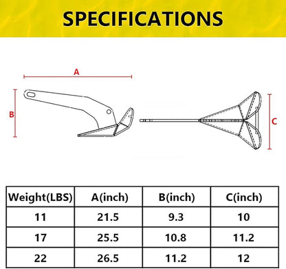 GAOMON 316 Stainless Steel Delta-Style Anchor, Fluke Anchor for Pontoon, Dinghies, Fishing Boats