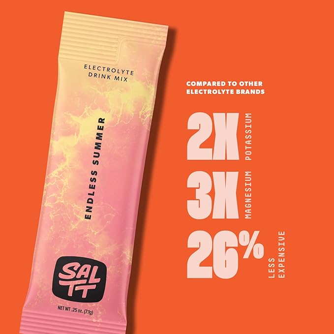 Keto Chow SALTT Electrolytes Powder Packets, Endless Summer (30 Hydration Packets) - Magnesium