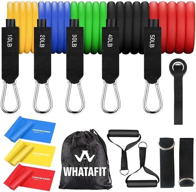 WHATAFIT Resistance Bands, Exercise Bands，Resistance Bands for Working Out, Work Out Bands with