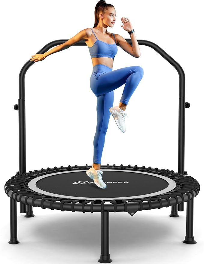 Bungee Rebounder Trampoline,ANCHEER 40" Foldable Fitness Trampoline with 4-Level Adjustable