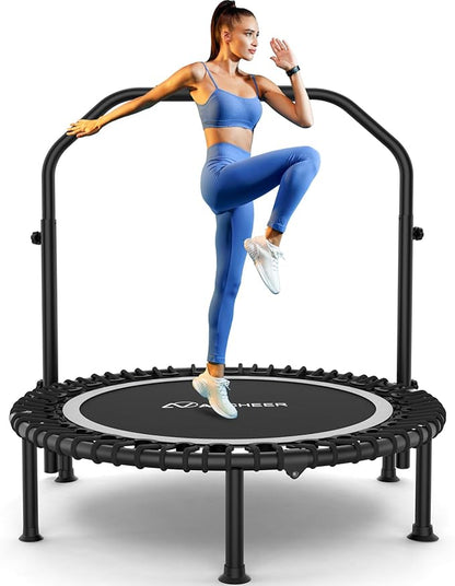 Bungee Rebounder Trampoline,ANCHEER 40" Foldable Fitness Trampoline with 4-Level Adjustable