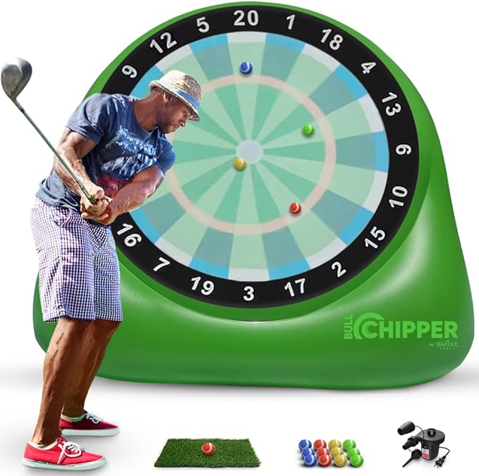 SWOOC Games® – Bull Chipper™ | Giant Golf Darts (Over 6ft Tall) w/ 10+ Golf Games | Backyard Game