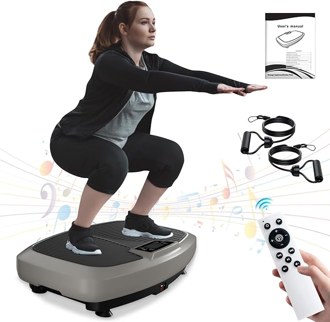 Vibration Plate Exercise Machine - Whole Body Workout Vibration Platform Lymphatic Drainage Machine