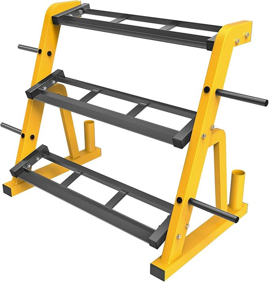 "Kipika Heavy Duty 3 Tier Dumbbell Rack Multifunctional, Weight Rack for Dumbbells, Home Gym