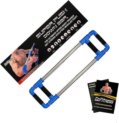 Push Down Bar Machine - Chest Expander at Home Workout Equipment, Arm Exerciser - Portable Spring