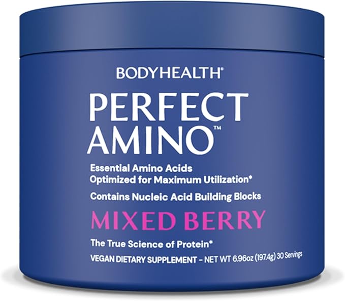 BodyHealth PerfectAmino Powder - BCAA and EAA Powder for Pre and Post Workout - Amino Acid Energy