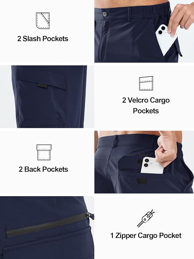 NORTHYARD Men's Cargo Hiking Shorts 9" Lightweight Outdoor Tactical Work Camping Sport Golf Casual