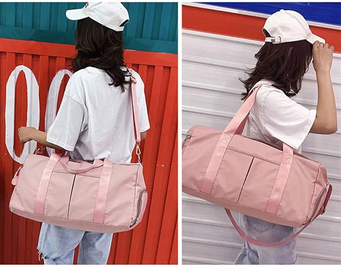 KARRESLY Sports Gym Bag for Women Travel Duffel Bag with Wet Pocket and Shoes Compartment for
