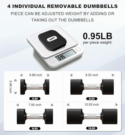 15LB 20LB 40LB 50LB Adjustable Dumbbell Set Free Weights Dumbbells Set for Women Men Hand Weights